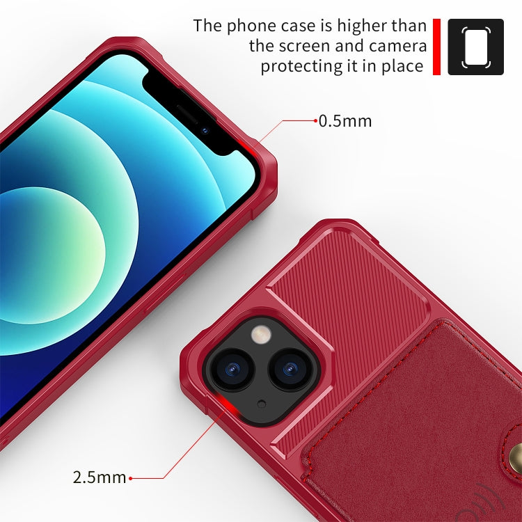 For iPhone 13 mini Magnetic Wallet Card Bag Leather Case