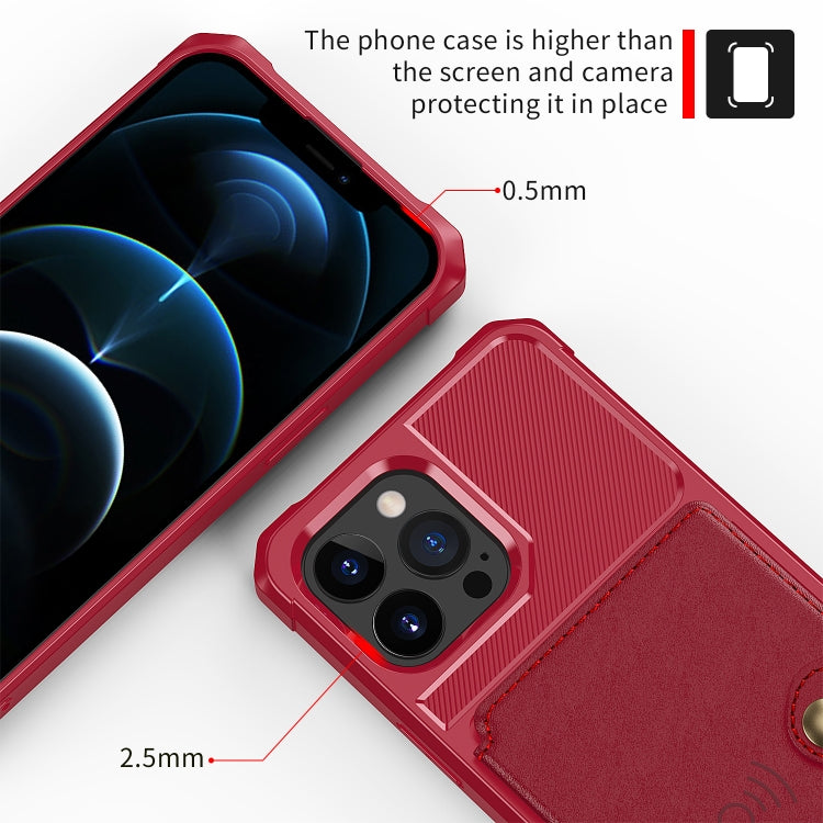 For iPhone 13 Pro Max Magnetic Wallet Card Bag Leather Case