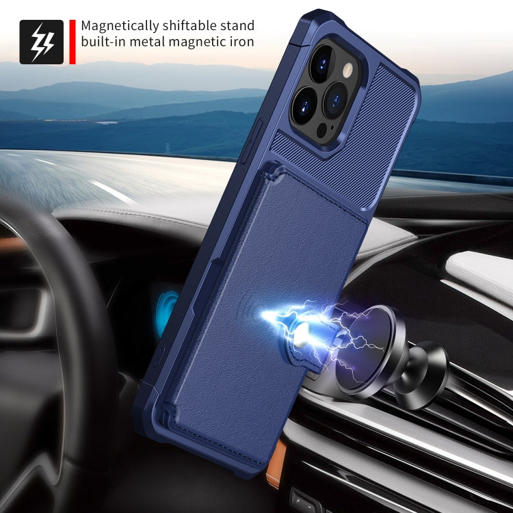 For iPhone 13 Pro Max Magnetic Wallet Card Bag Leather Case