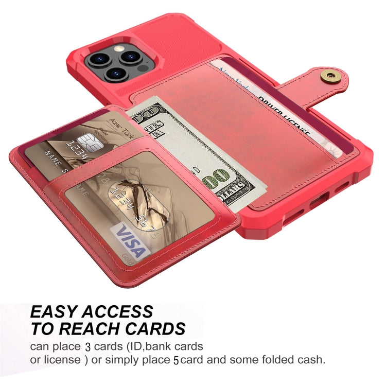 For iPhone 12 / 12 Pro Magnetic Wallet Card Bag Leather Case