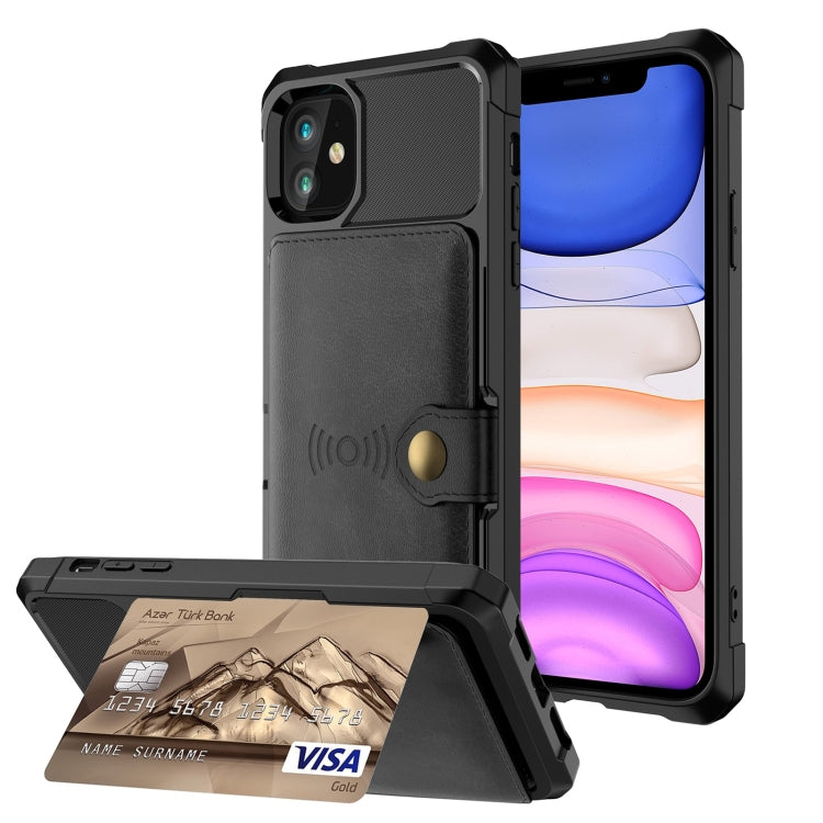 For iPhone 11 Magnetic Wallet Card Bag Leather Case