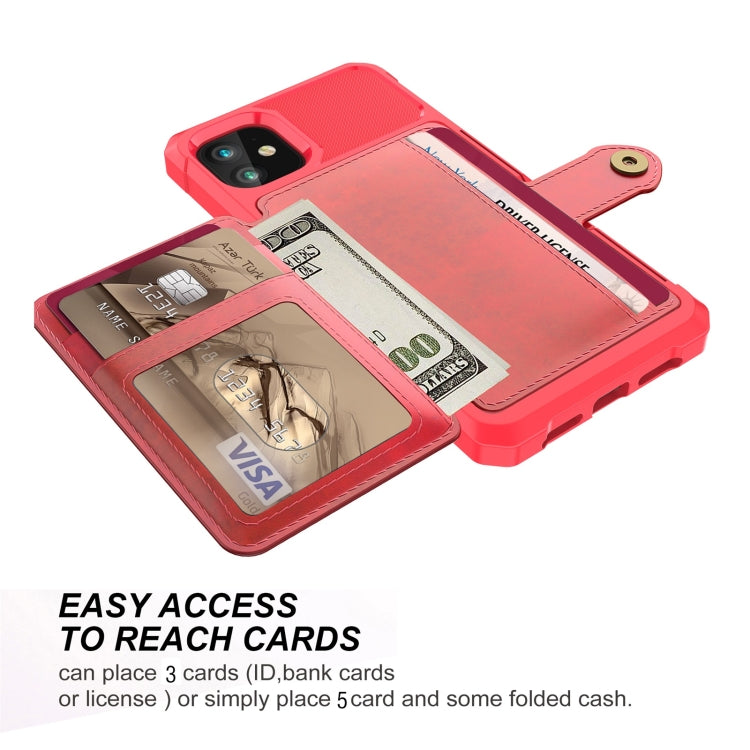 For iPhone 11 Magnetic Wallet Card Bag Leather Case