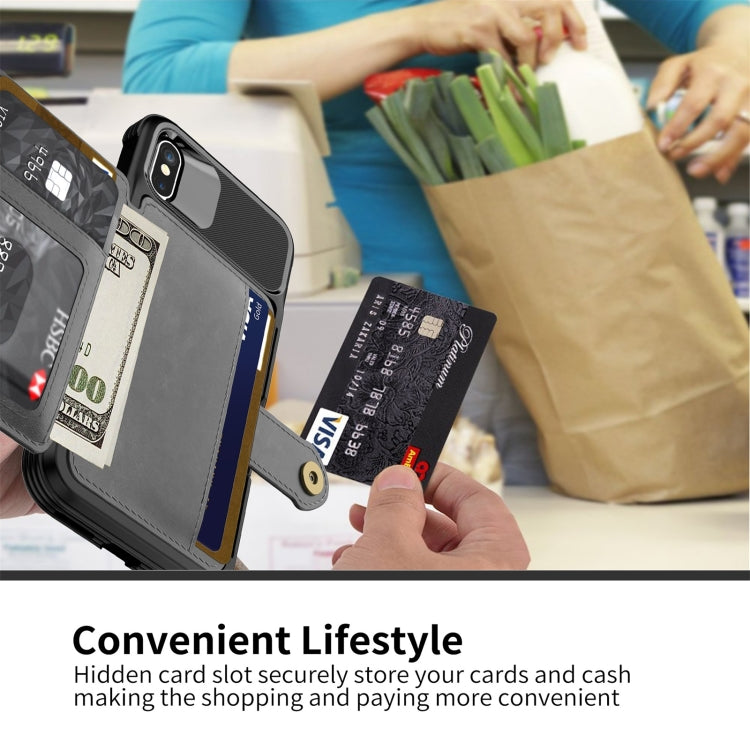 For iPhone X / XS Magnetic Wallet Card Bag Leather Case