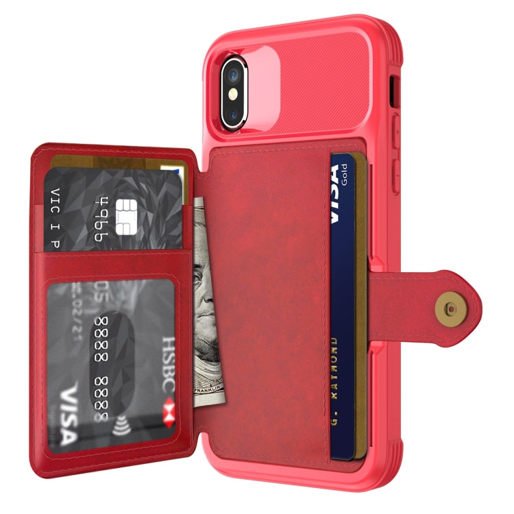 For iPhone X / XS Magnetic Wallet Card Bag Leather Case
