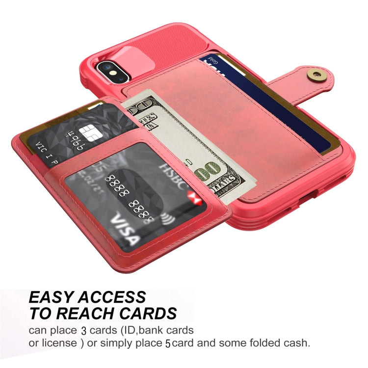 For iPhone X / XS Magnetic Wallet Card Bag Leather Case