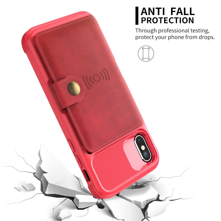 For iPhone X / XS Magnetic Wallet Card Bag Leather Case