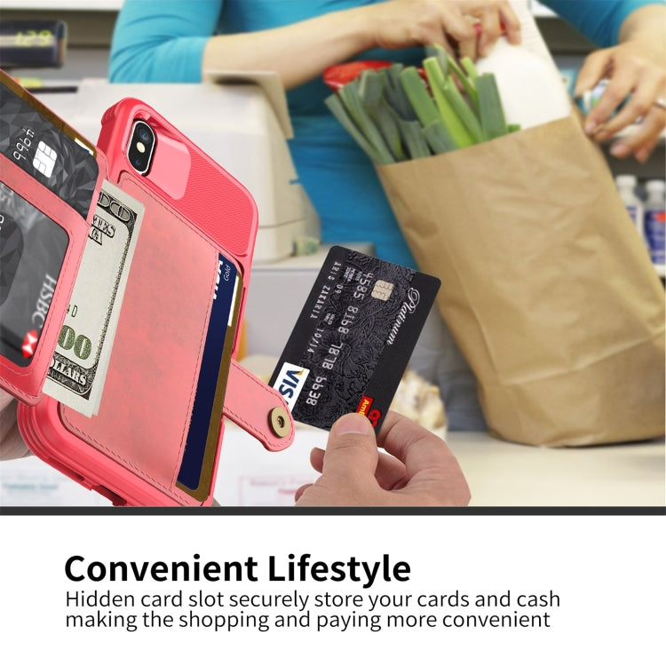 For iPhone X / XS Magnetic Wallet Card Bag Leather Case