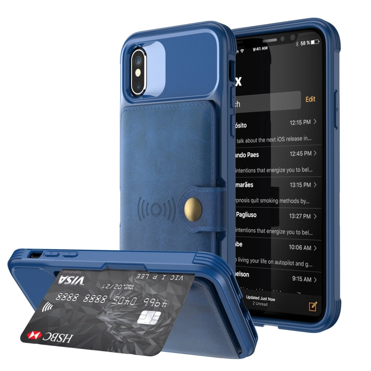 For iPhone X / XS Magnetic Wallet Card Bag Leather Case