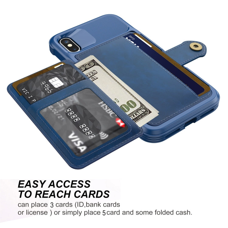 For iPhone X / XS Magnetic Wallet Card Bag Leather Case