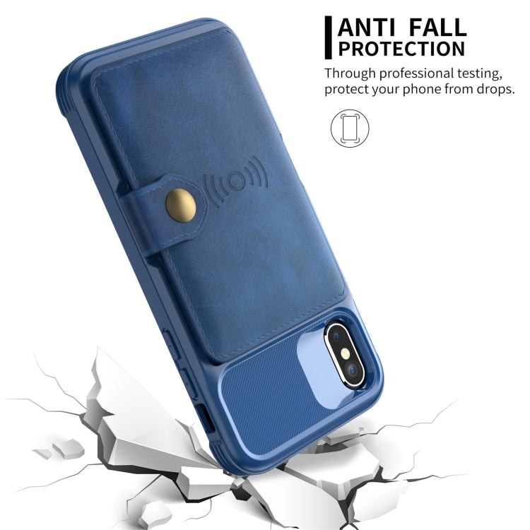 For iPhone X / XS Magnetic Wallet Card Bag Leather Case