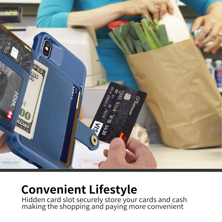 For iPhone X / XS Magnetic Wallet Card Bag Leather Case