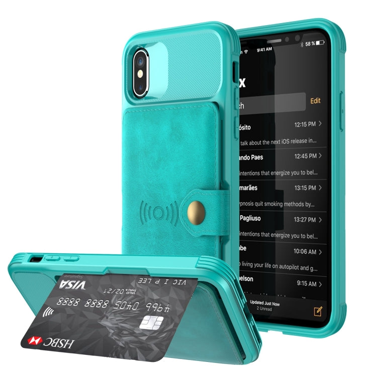 For iPhone X / XS Magnetic Wallet Card Bag Leather Case