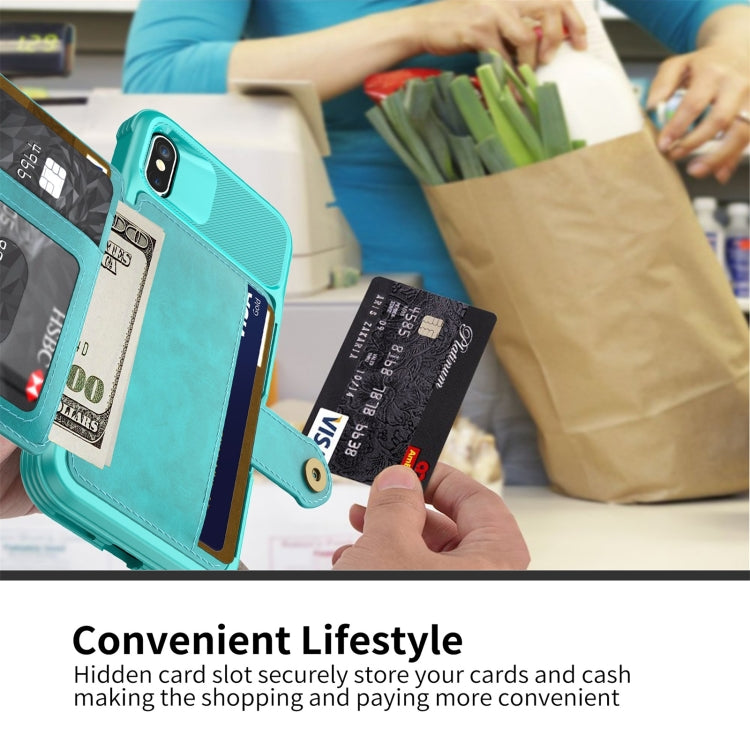 For iPhone X / XS Magnetic Wallet Card Bag Leather Case