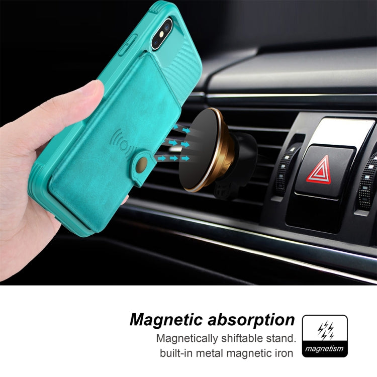 For iPhone X / XS Magnetic Wallet Card Bag Leather Case