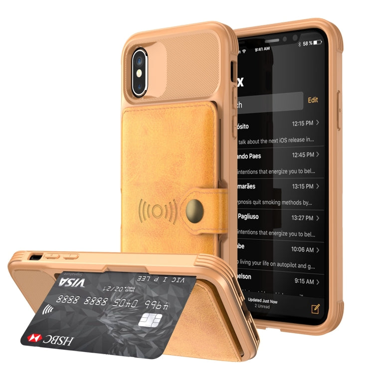 For iPhone X / XS Magnetic Wallet Card Bag Leather Case