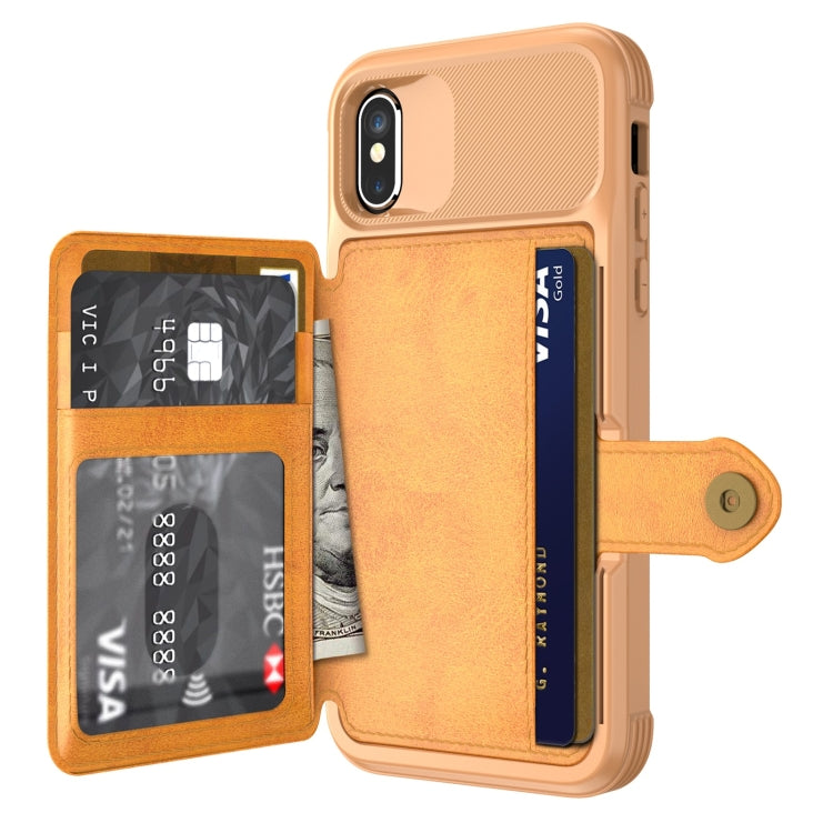 For iPhone X / XS Magnetic Wallet Card Bag Leather Case