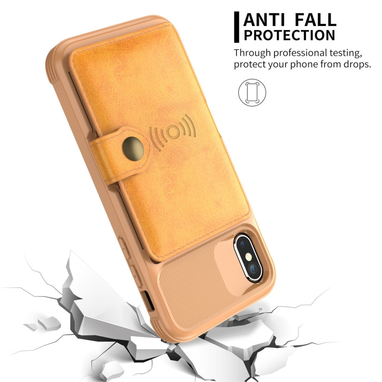 For iPhone X / XS Magnetic Wallet Card Bag Leather Case