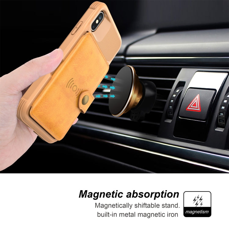 For iPhone X / XS Magnetic Wallet Card Bag Leather Case