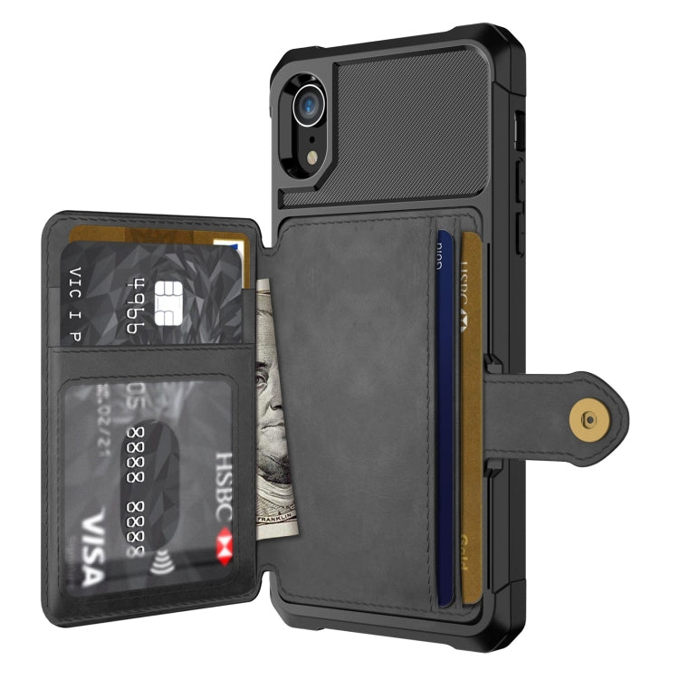 For iPhone XR Magnetic Wallet Card Bag Leather Case