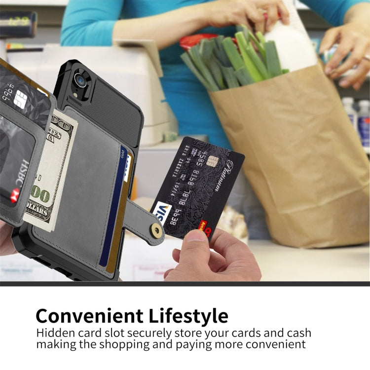 For iPhone XR Magnetic Wallet Card Bag Leather Case