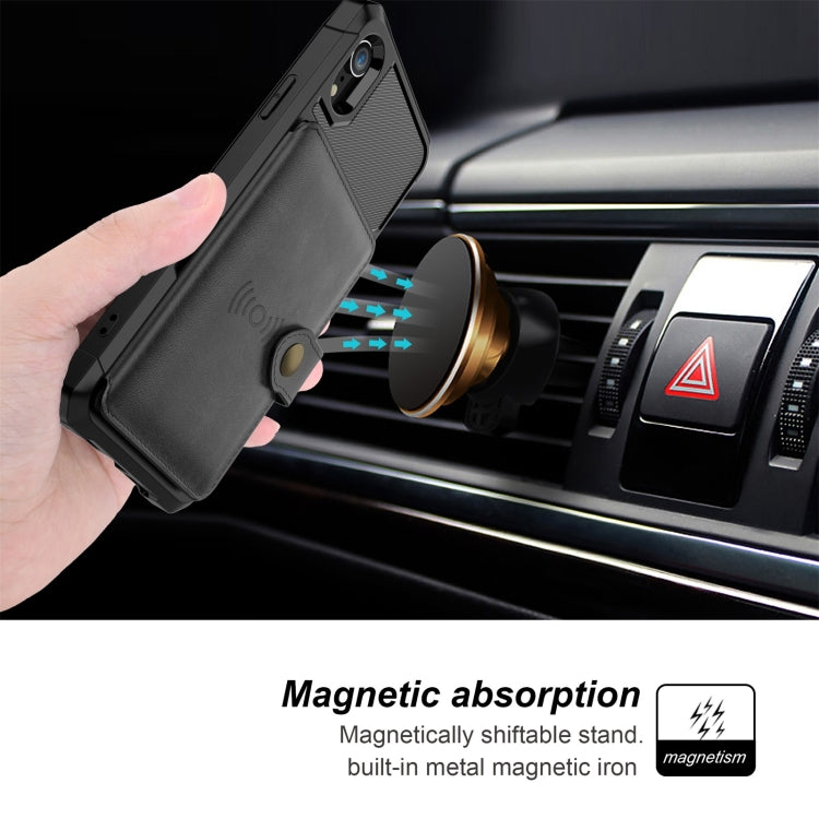 For iPhone XR Magnetic Wallet Card Bag Leather Case