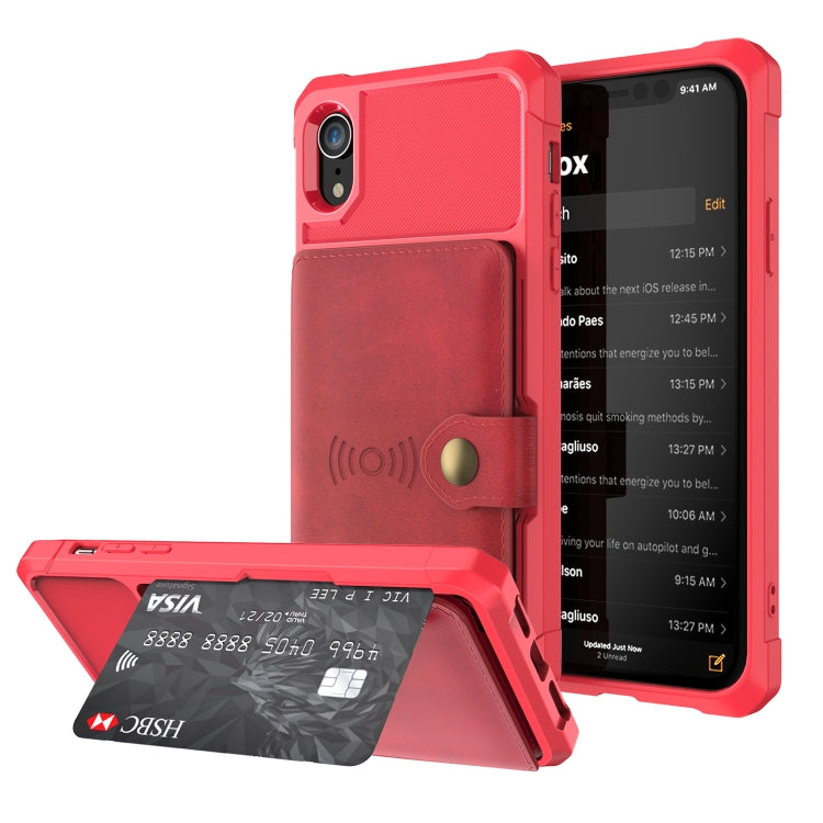 For iPhone XR Magnetic Wallet Card Bag Leather Case