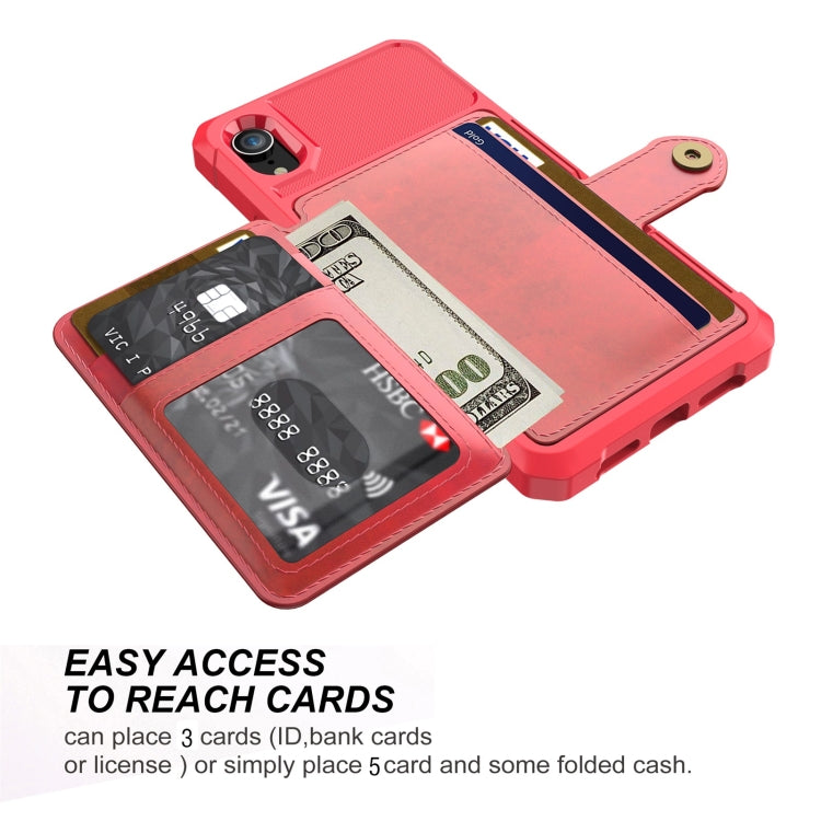 For iPhone XR Magnetic Wallet Card Bag Leather Case