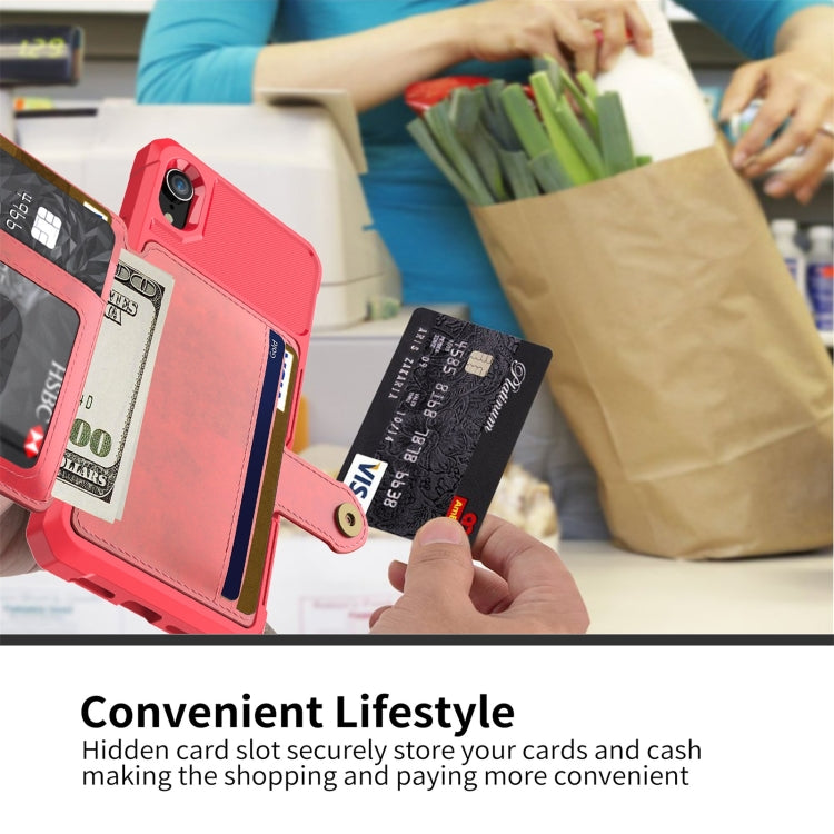 For iPhone XR Magnetic Wallet Card Bag Leather Case