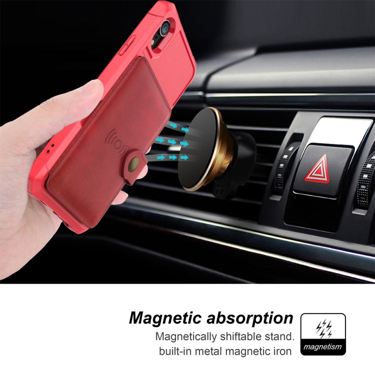 For iPhone XR Magnetic Wallet Card Bag Leather Case