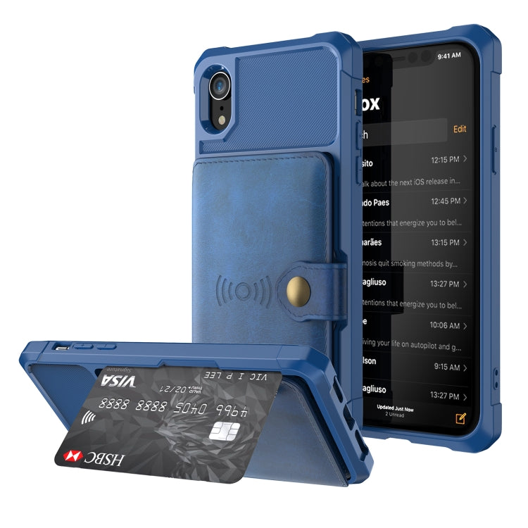 For iPhone XR Magnetic Wallet Card Bag Leather Case