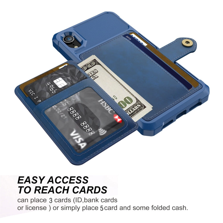 For iPhone XR Magnetic Wallet Card Bag Leather Case