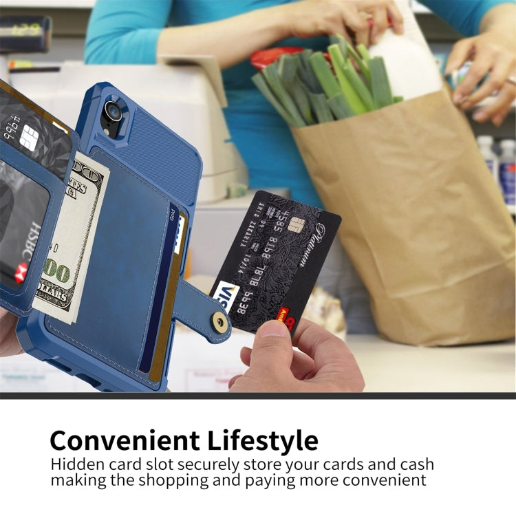 For iPhone XR Magnetic Wallet Card Bag Leather Case