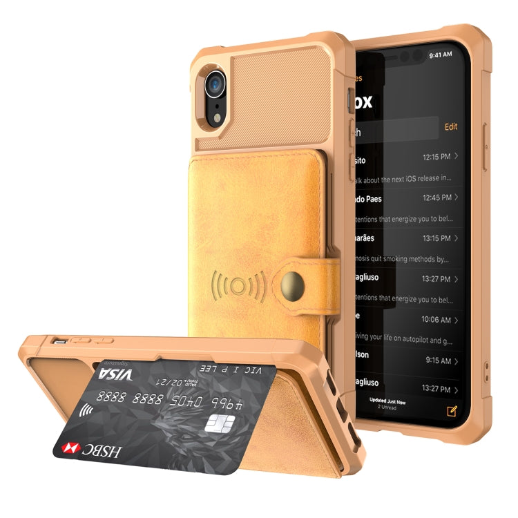 For iPhone XR Magnetic Wallet Card Bag Leather Case