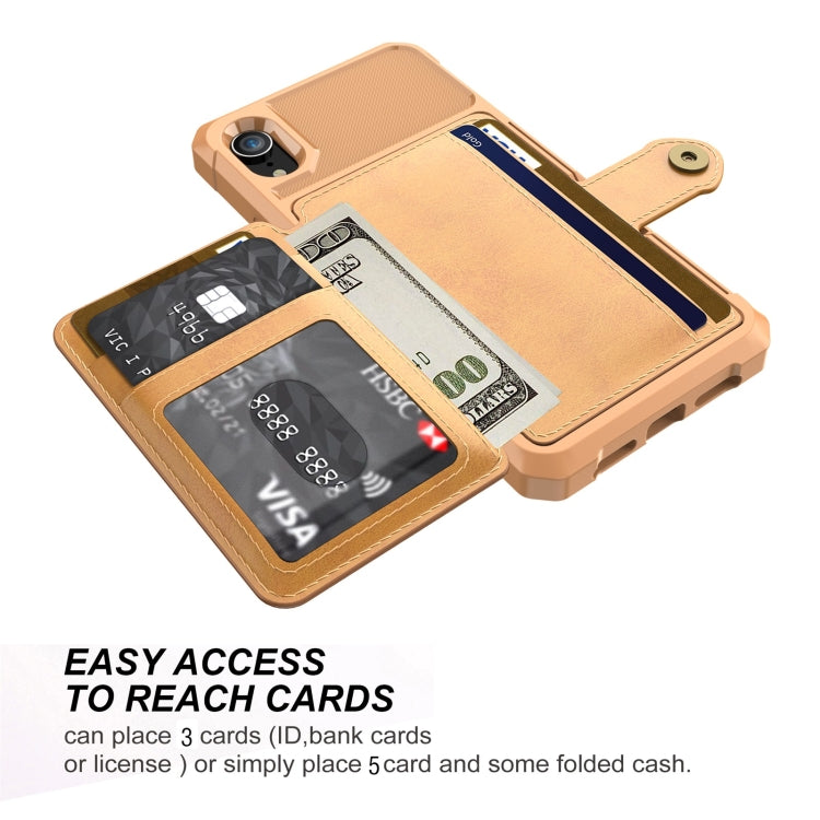 For iPhone XR Magnetic Wallet Card Bag Leather Case