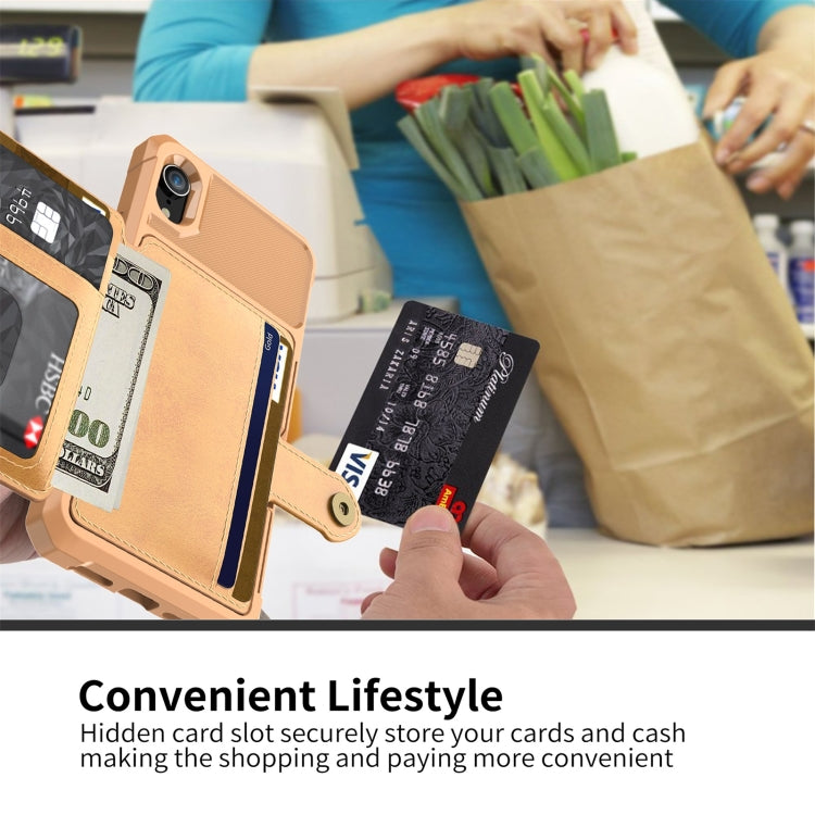 For iPhone XR Magnetic Wallet Card Bag Leather Case