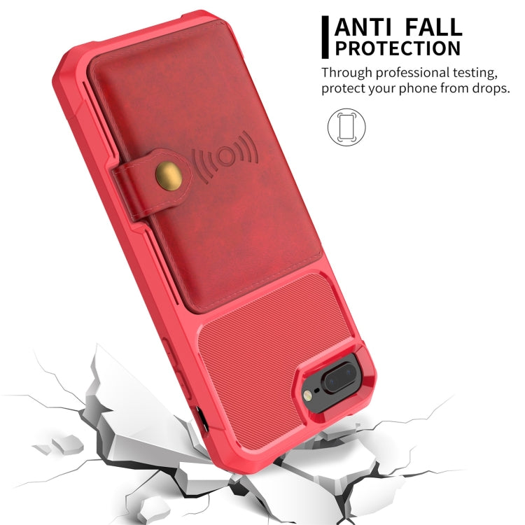 Magnetic Wallet Card Bag Leather Case For iPhone 8 Plus / 7 Plus / 6 Plus