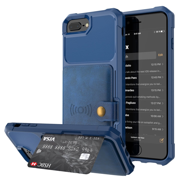 Magnetic Wallet Card Bag Leather Case For iPhone 8 Plus / 7 Plus / 6 Plus