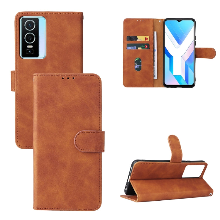 For vivo Y76 5G/Y76S 5G/Y74S Skin Feel Magnetic Flip Leather Phone Case