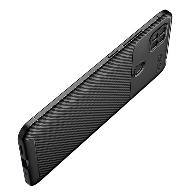 For Xiaomi Redmi 10A Carbon Fiber Texture Shockproof TPU Phone Case