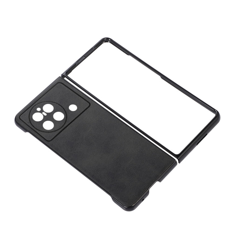 For vivo X Fold Accurate Hole Two-color Calf Texture PU Phone Case