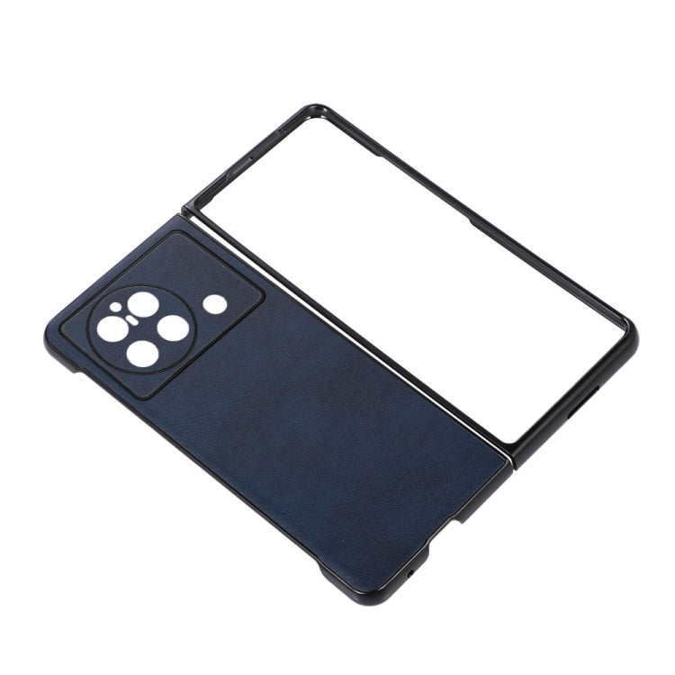 For vivo X Fold Accurate Hole Two-color Calf Texture PU Phone Case