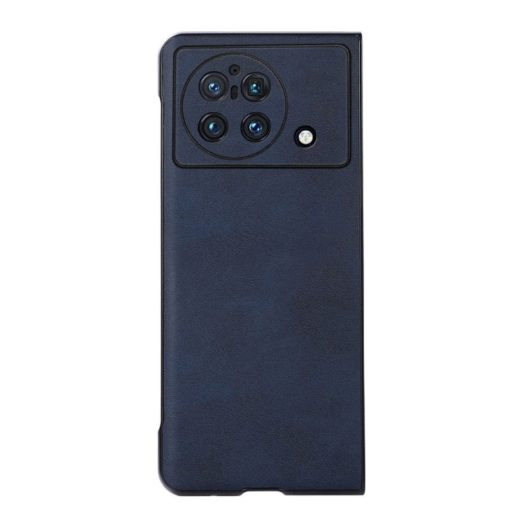 For vivo X Fold Accurate Hole Two-color Calf Texture PU Phone Case