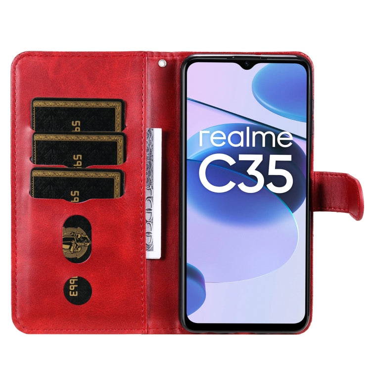 For OPPO Realme C35 Fashion Calf Texture Zipper Horizontal Flip Leather Case