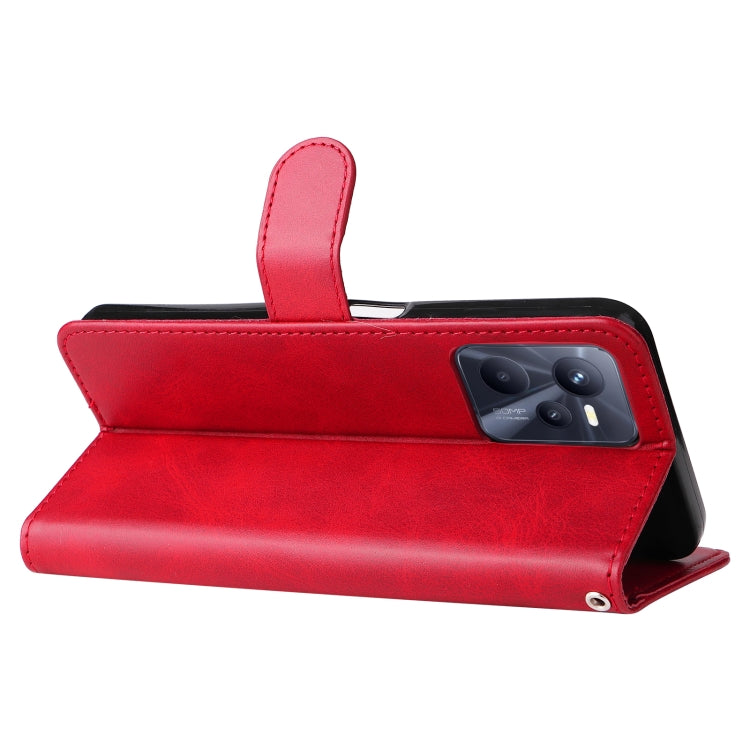 For OPPO Realme C35 Fashion Calf Texture Zipper Horizontal Flip Leather Case