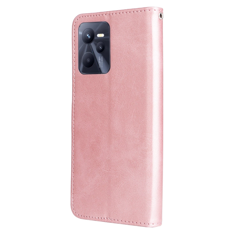 For OPPO Realme C35 Fashion Calf Texture Zipper Horizontal Flip Leather Case