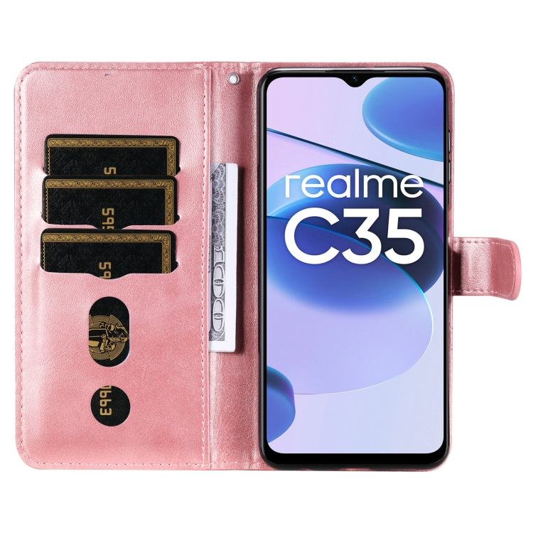 For OPPO Realme C35 Fashion Calf Texture Zipper Horizontal Flip Leather Case