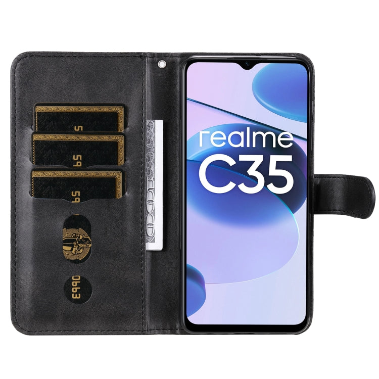 For OPPO Realme C35 Fashion Calf Texture Zipper Horizontal Flip Leather Case