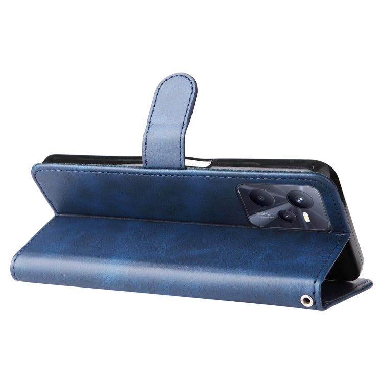 For OPPO Realme C35 Fashion Calf Texture Zipper Horizontal Flip Leather Case