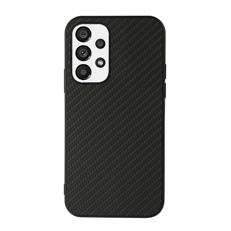 For Samsung Galaxy A73 5G Accurate Hole Carbon Fiber Texture PU Phone Case