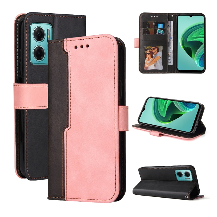 For Xiaomi Redmi Note 11E Stitching-Color Horizontal Flip Leather Case